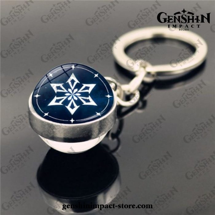 Genshin Impact Vision Crystal Keychain Double-Dided Glass Ball Cryo