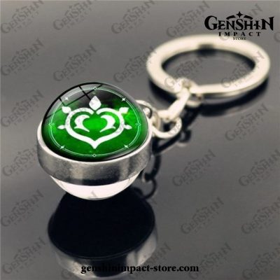 Genshin Impact Vision Crystal Keychain Double-Dided Glass Ball Dendro