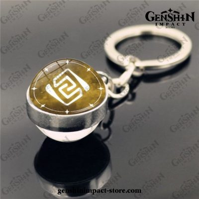 Genshin Impact Vision Crystal Keychain Double-Dided Glass Ball Geo