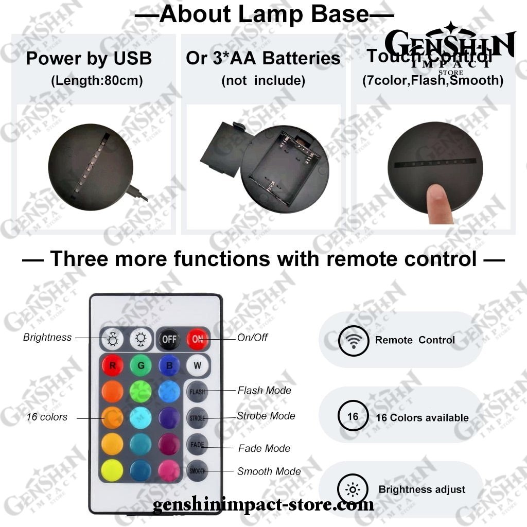 3d lâmpada led jogo on-line genshin impacto arma prop olho de deus