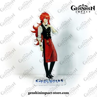 Genshin Impact X Kfc Characters Noelle Diluc Acrylic Stand Figure Model
