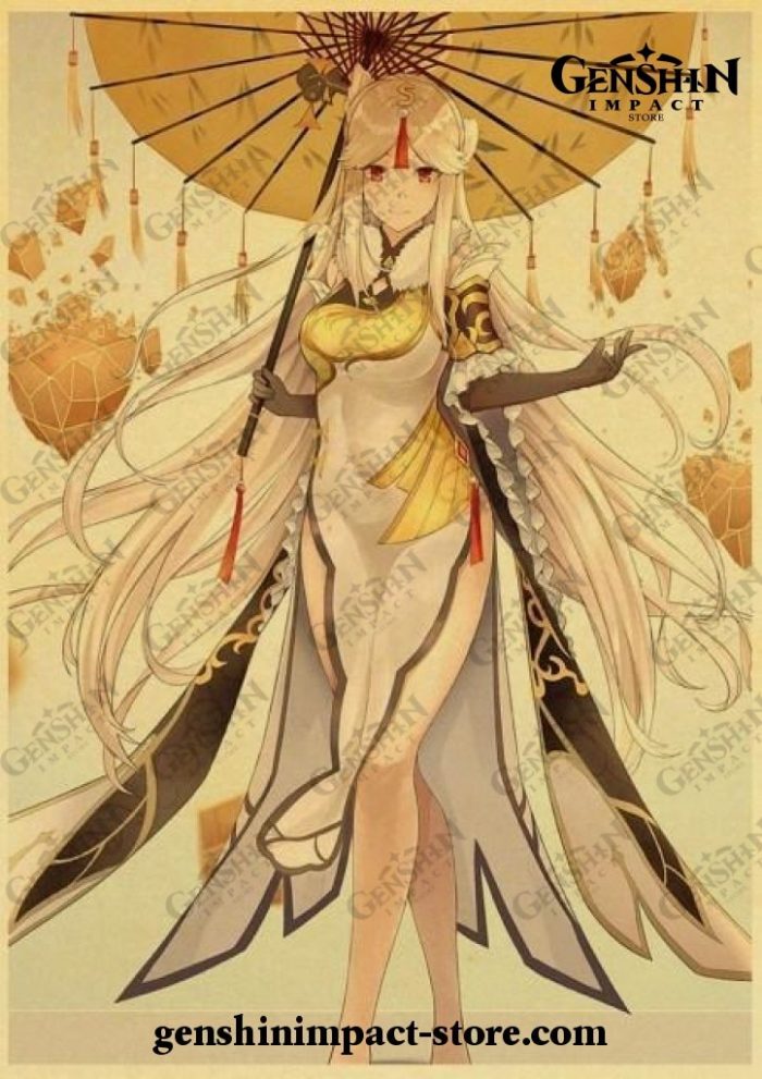 Lady Ningguang Genshin Impact Kraft Paper Poster