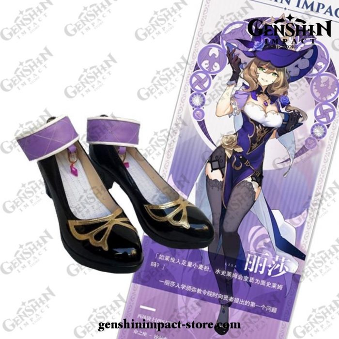 Lisa Genshin Impact Cosplay Shoes Pu Leather