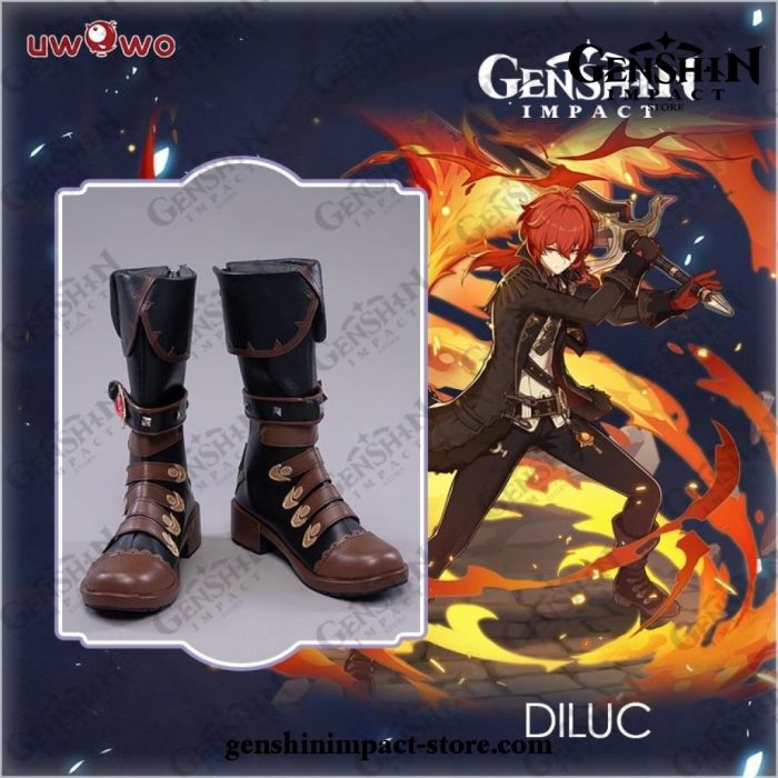 New Genshin Impact Diluc Shoes Cosplay