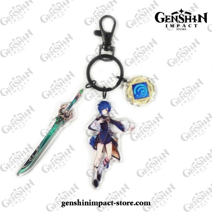 New Genshin Impact Pendant Weapon Keychain Xingqiu