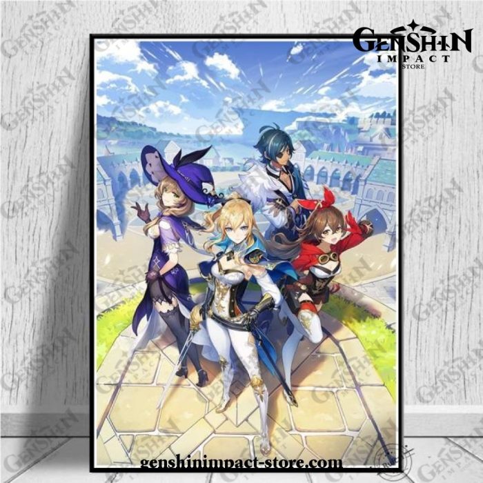 New Genshin Impact Team 3D Poster Wall Art