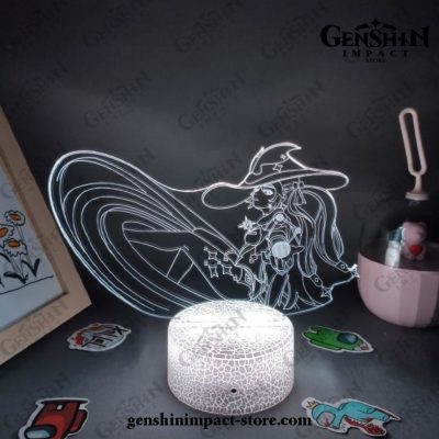 New Style Lisa Genshin Impact Figure 3D Lamp Led Rgb Night Lights Lava Base / 7 Color No Remote