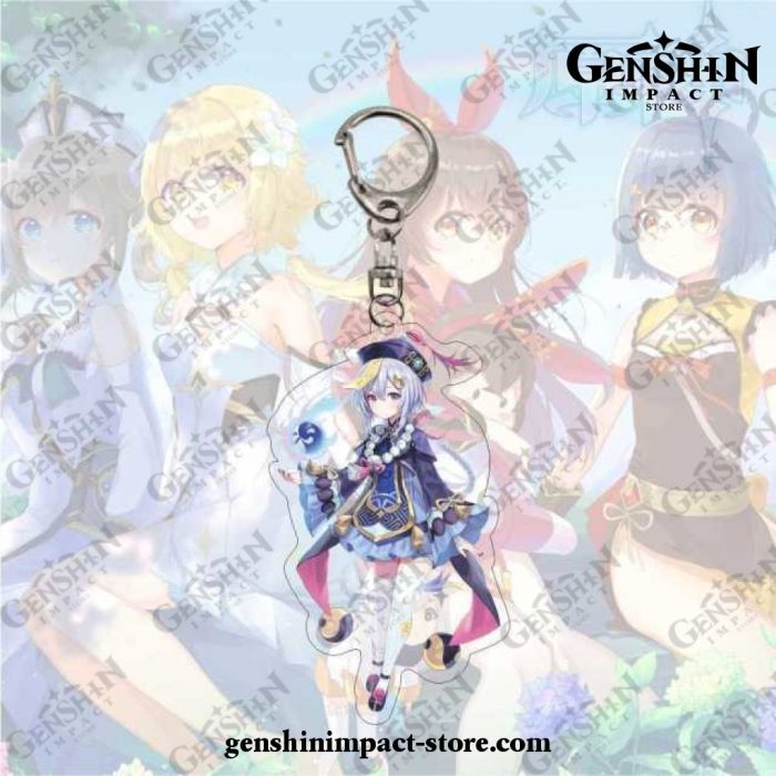 New Style Qiqi Genshin Impact Acrylic Double Sided Transparent Keychain