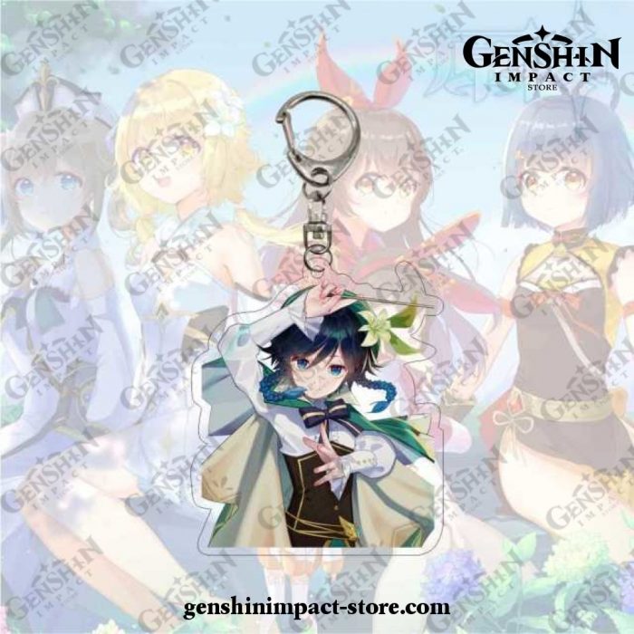 New Style Venti Genshin Impact Acrylic Double Sided Transparent Keychain