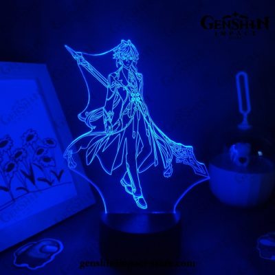 New Style Zhong Li Genshin Impact Figure 3D Lamp Led Rgb Night Lights