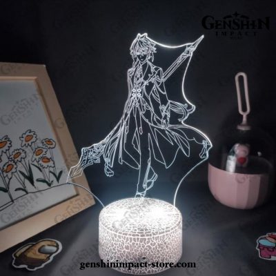 New Style Zhong Li Genshin Impact Figure 3D Lamp Led Rgb Night Lights Lava Base / 7 Color No Remote