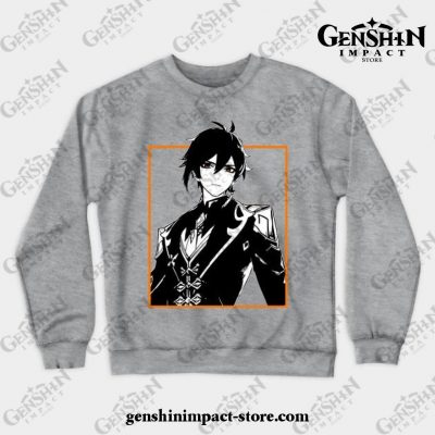 Zhongli - Genshin Impact Crewneck Sweatshirt Gray / S