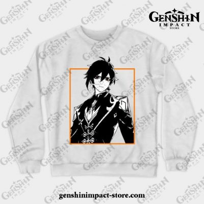 Zhongli - Genshin Impact Crewneck Sweatshirt White / S