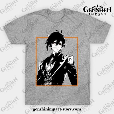 Zhongli - Genshin Impact T-Shirt Gray / S