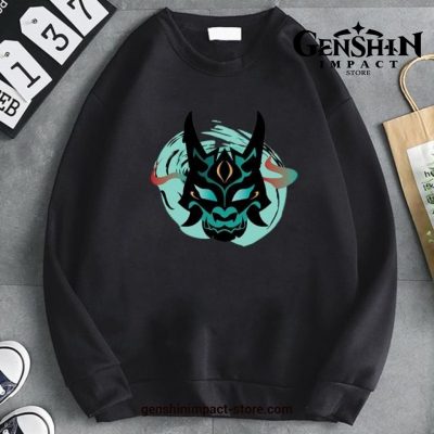 2021 Genshin Impact Mask Hoodies Black / Xxxl