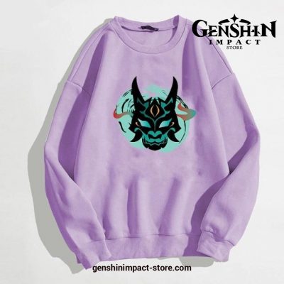 2021 Genshin Impact Mask Hoodies Purple / Xxxl