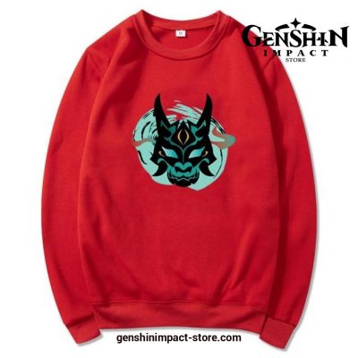 2021 Genshin Impact Mask Hoodies Red / Xxxl