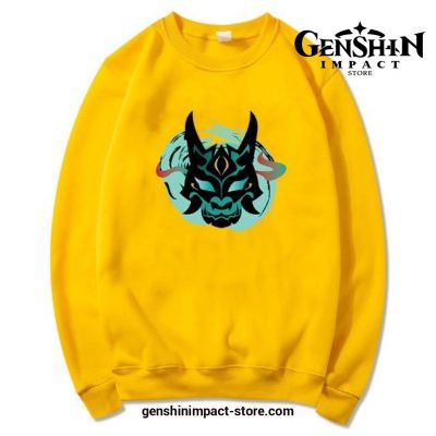 2021 Genshin Impact Mask Hoodies Yellow / L