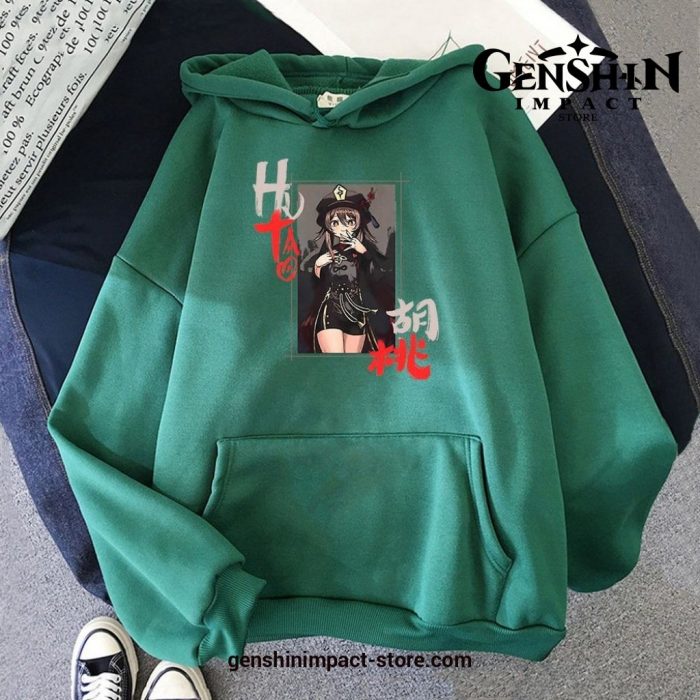 Genshin Hu Tao Pocket Hoodie Green / Xxxl