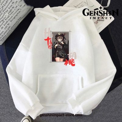 Genshin Hu Tao Pocket Hoodie White / S