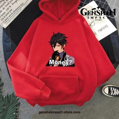 Genshin Impact Harajuku Hoodie Red / Xl