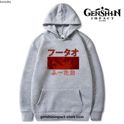 Genshin Impact Hu Tao Pocket Eyes Hoodie Gray / Xl