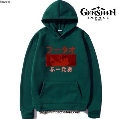 Genshin Impact Hu Tao Pocket Eyes Hoodie Green / Xl