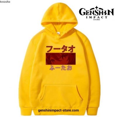 Genshin Impact Hu Tao Pocket Eyes Hoodie Yellow / M