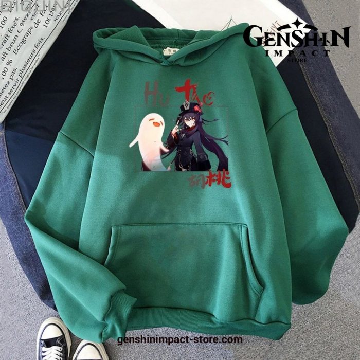 Genshin Impact Hu Tao Pocket Hoodie Green / Xxl