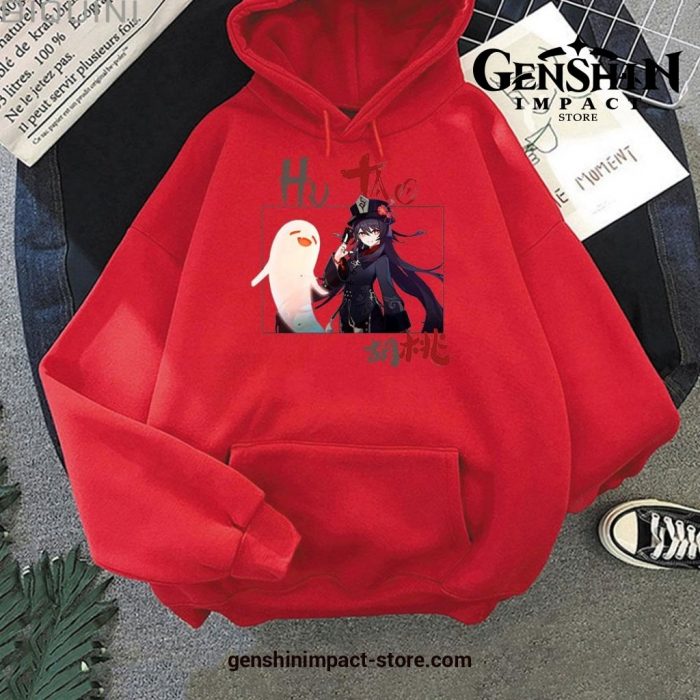Genshin Impact Hu Tao Pocket Hoodie Red / Xs