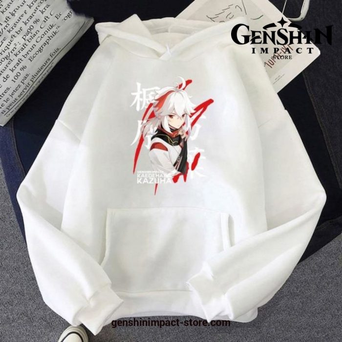 Genshin Impact Kaedehara Kazuha Hoodies White / Xs