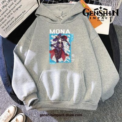 Genshin Impact Mona Print Hoodie Gray / Xxxl