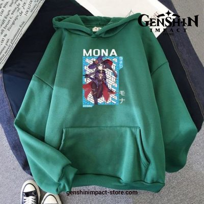 Genshin Impact Mona Print Hoodie Green / Xxl