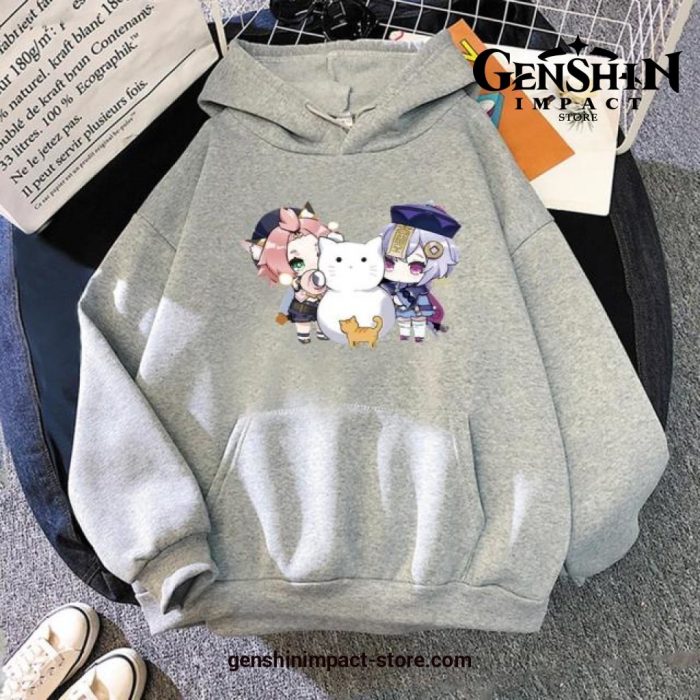 Genshin Impact Qi And Diona Hoodie Gray / Xxxl