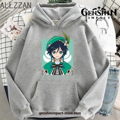 Genshin Impact Venti Hoodie Gray / Xs