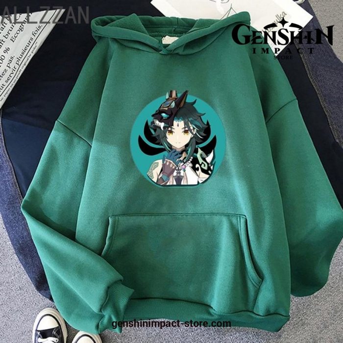 Genshin Impact Xiao Kawaii Game Hoodies Green / M