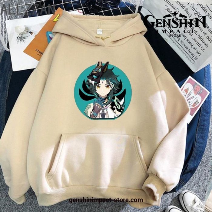 Genshin Impact Xiao Kawaii Game Hoodies Khaki / Xs