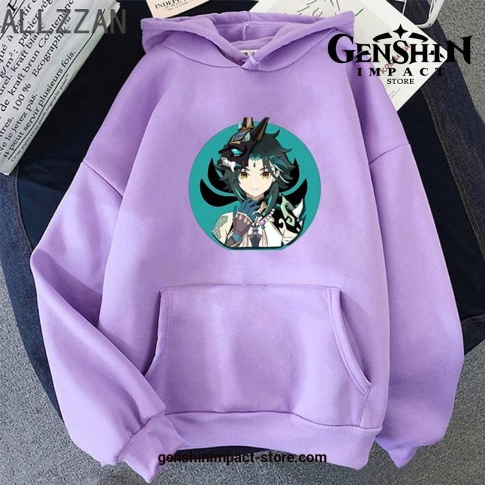 Genshin Impact Xiao Kawaii Game Hoodies Purple / Xs