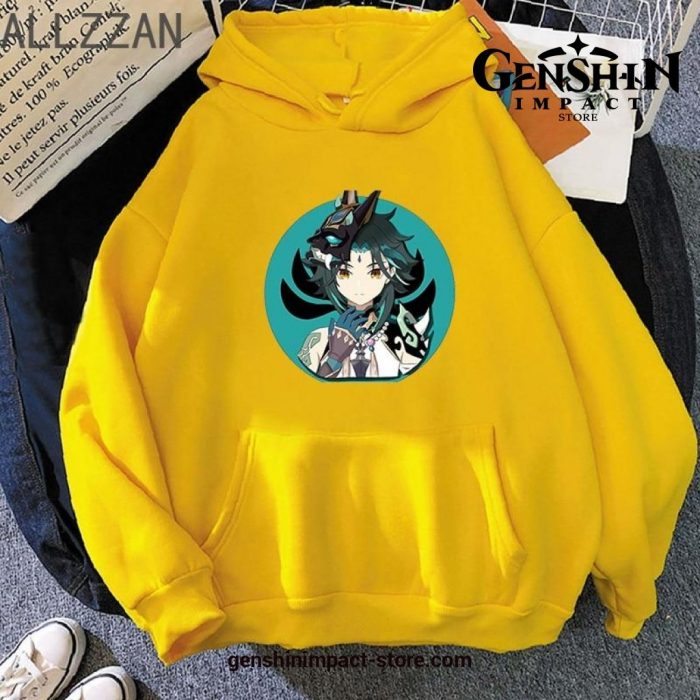 Genshin Impact Xiao Kawaii Game Hoodies Yellow / Xs