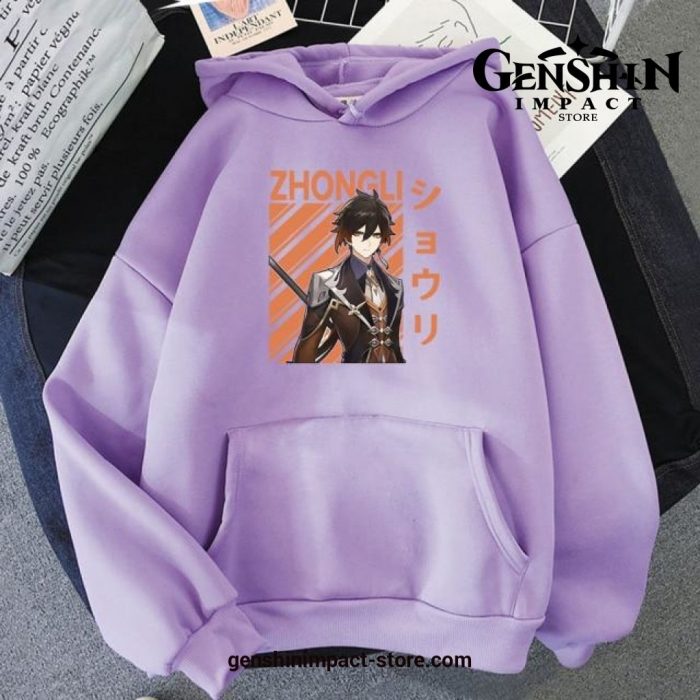 Genshin Impact Zhong Li Cool Harajuku Hoodie Purple / Xxxl