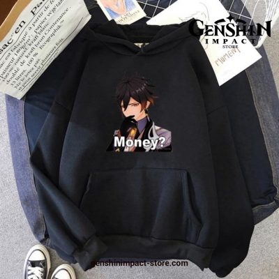 Genshin Impact Zhong Li Money Hoodie Black / Xs