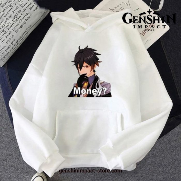 Genshin Impact Zhong Li Money Hoodie White / L