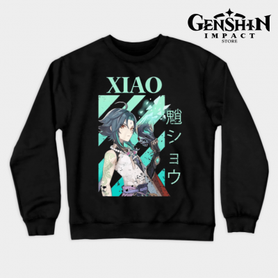 Genshin Xiao Crewneck Sweatshirt Black / S