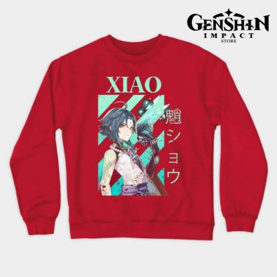 Genshin Xiao Crewneck Sweatshirt Red / S