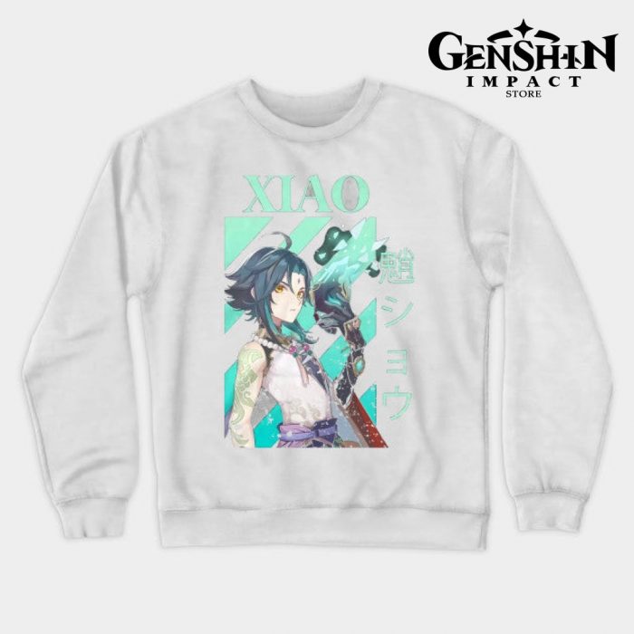 Genshin Xiao Crewneck Sweatshirt White / S