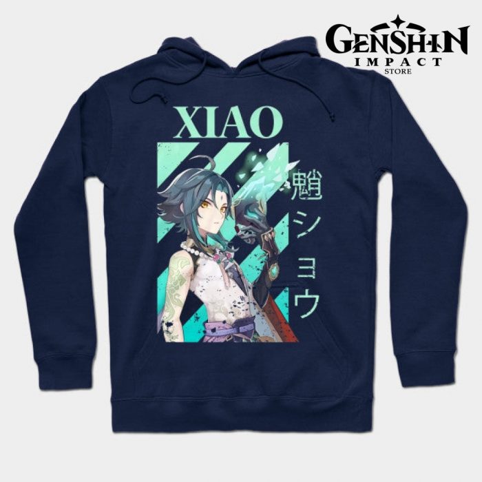 Genshin Xiao Hoodie Navy Blue / S