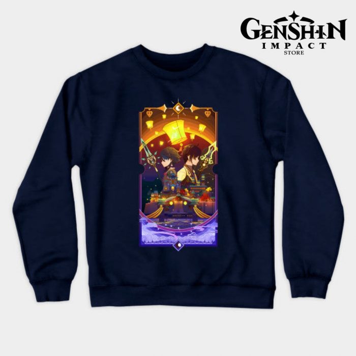 Xiao X Zhongli Crewneck Sweatshirt Navy Blue / S