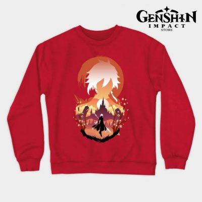 Zhongli Crewneck Sweatshirt Red / S