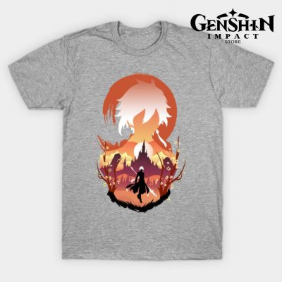 Genshin Zhongli T-Shirt Gray / S