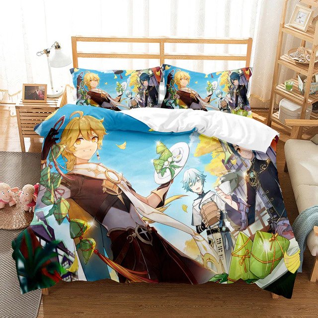 Bedding Set Genshin Impact Game Kids 3d Duvet Cover Set Comforter ...